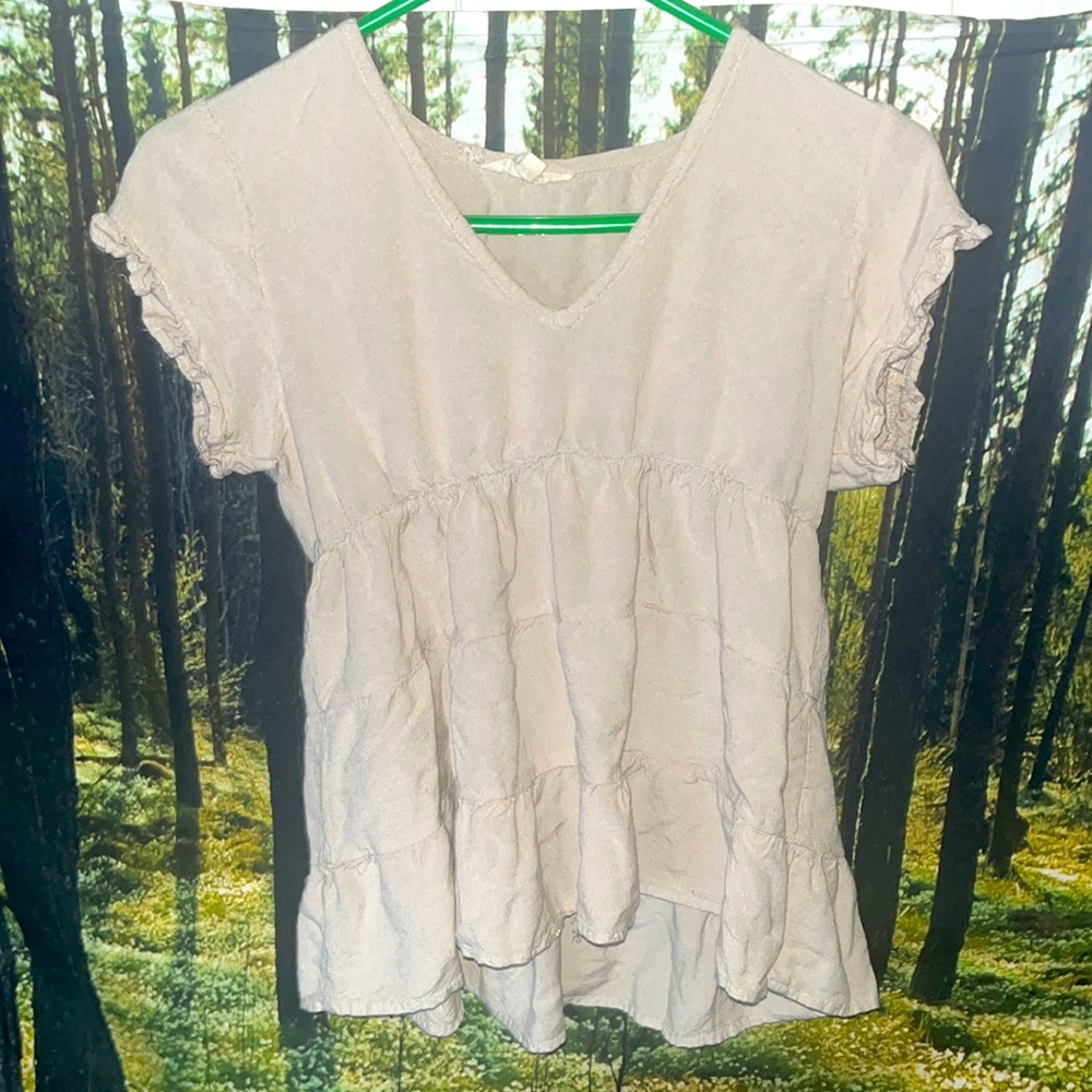 Tan color ripple tee